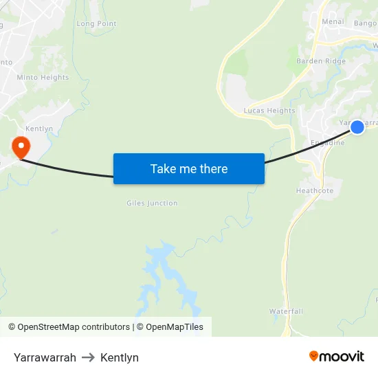 Yarrawarrah to Kentlyn map
