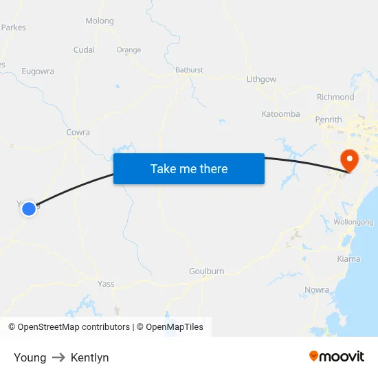 Young to Kentlyn map