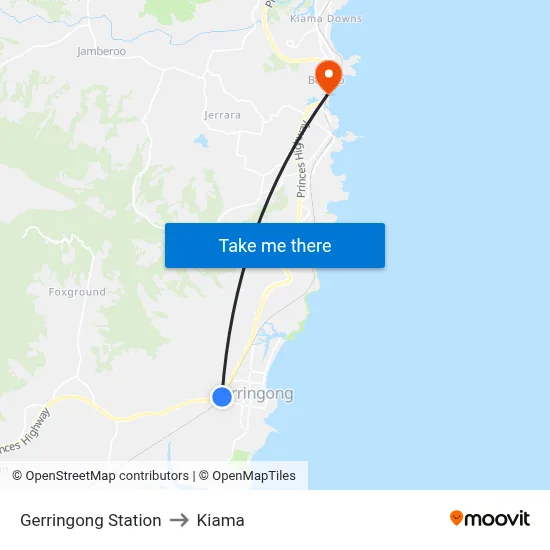 Gerringong Station to Kiama map