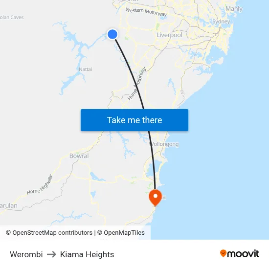 Werombi to Kiama Heights map
