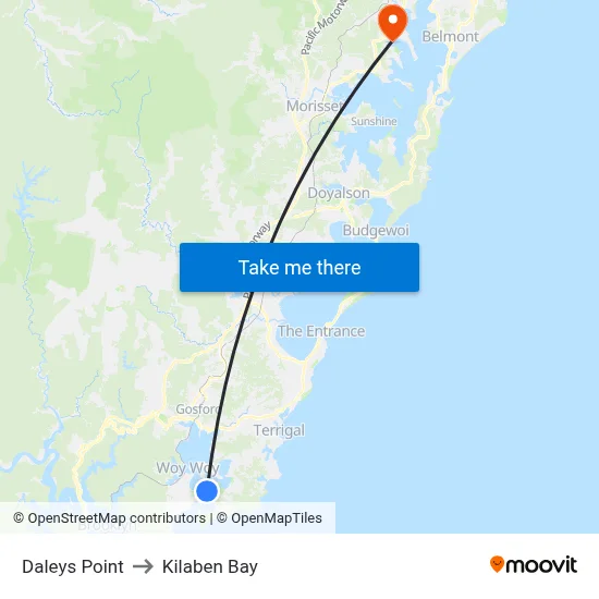 Daleys Point to Kilaben Bay map
