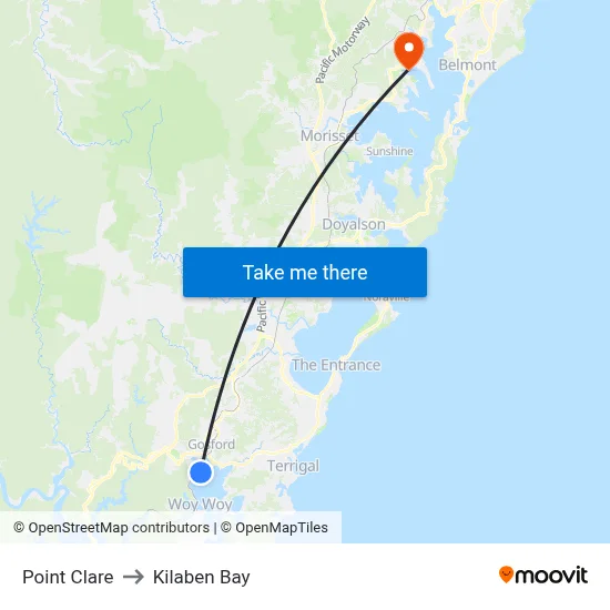 Point Clare to Kilaben Bay map