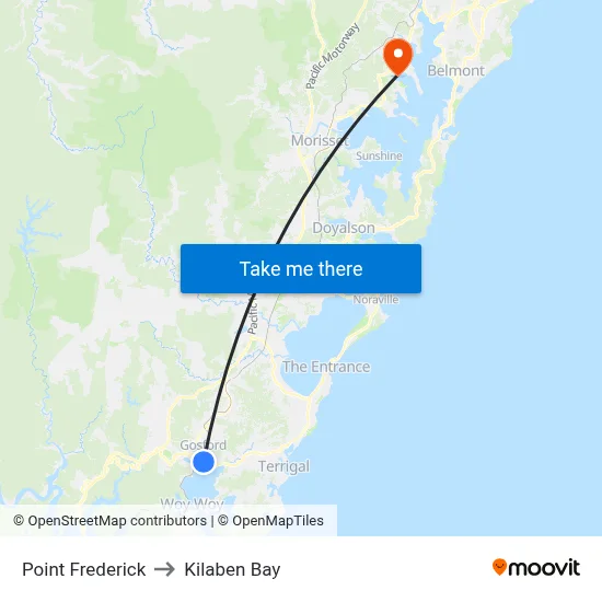 Point Frederick to Kilaben Bay map