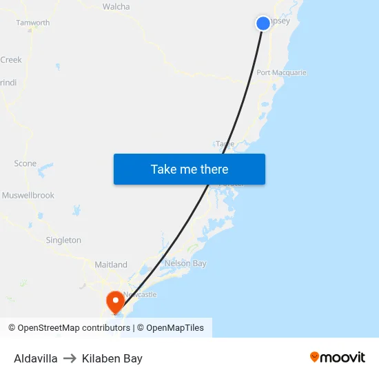 Aldavilla to Kilaben Bay map