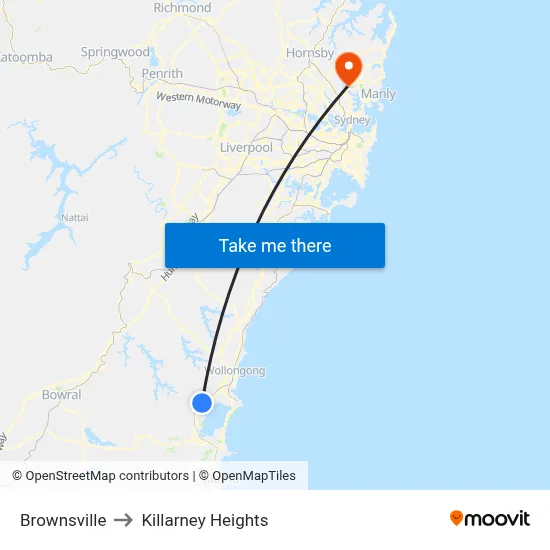 Brownsville to Killarney Heights map