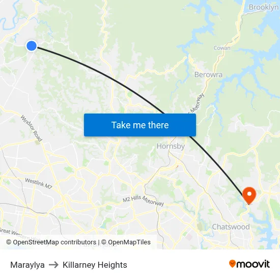 Maraylya to Killarney Heights map