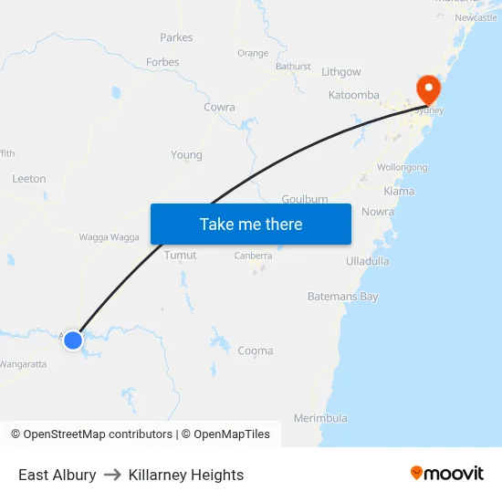 East Albury to Killarney Heights map