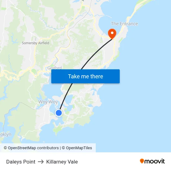 Daleys Point to Killarney Vale map