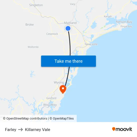Farley to Killarney Vale map