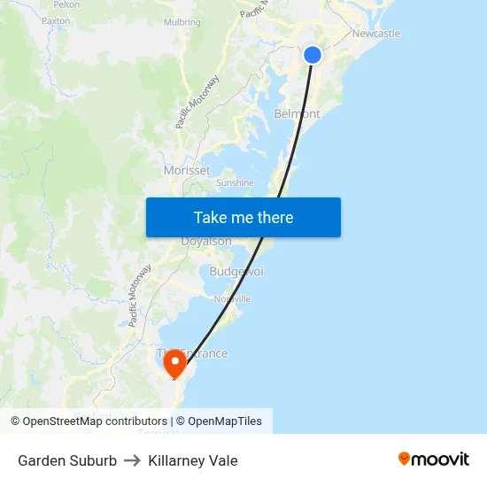 Garden Suburb to Killarney Vale map
