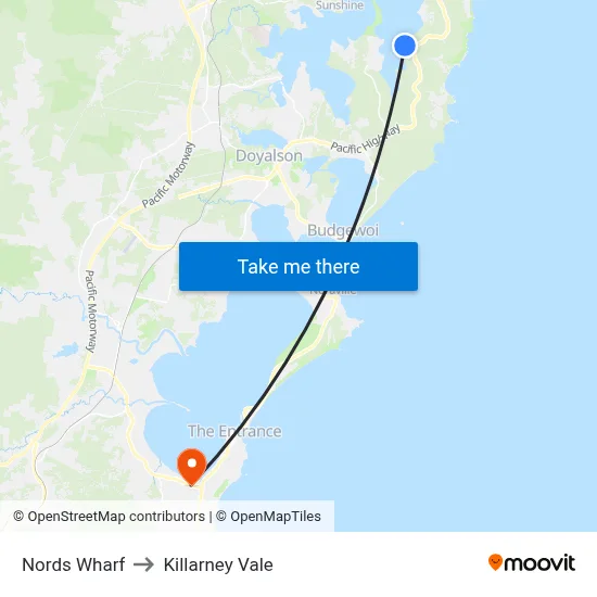 Nords Wharf to Killarney Vale map
