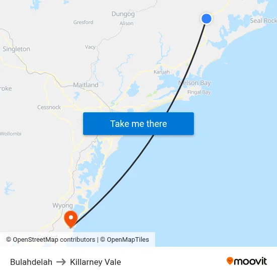 Bulahdelah to Killarney Vale map