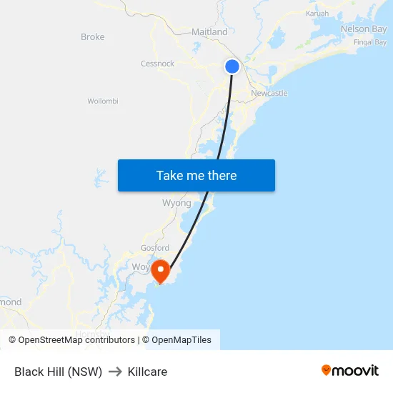 Black Hill (NSW) to Killcare map