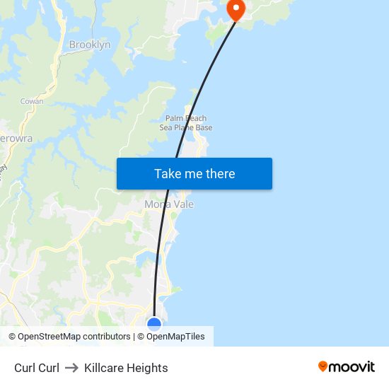 Curl Curl to Killcare Heights map