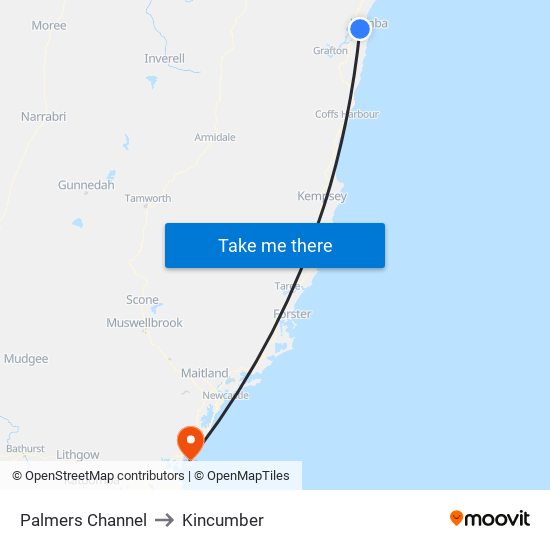 Palmers Channel to Kincumber map