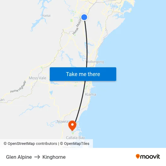 Glen Alpine to Kinghorne map