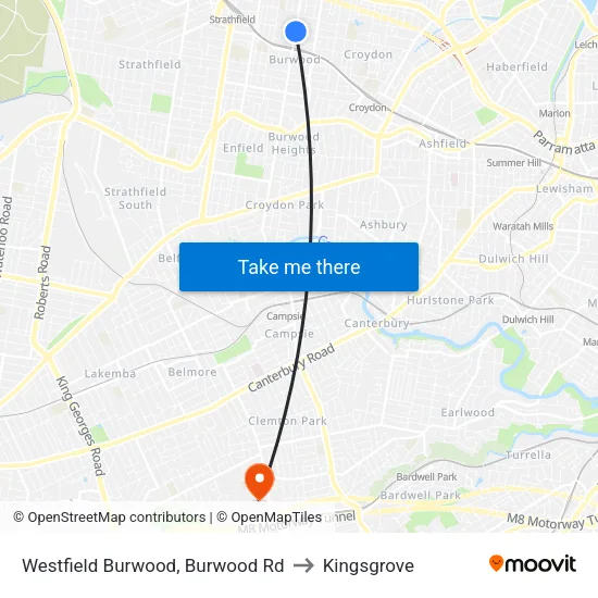 Westfield Burwood, Burwood Rd to Kingsgrove map