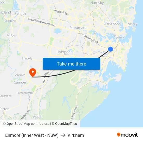Enmore (Inner West - NSW) to Kirkham map