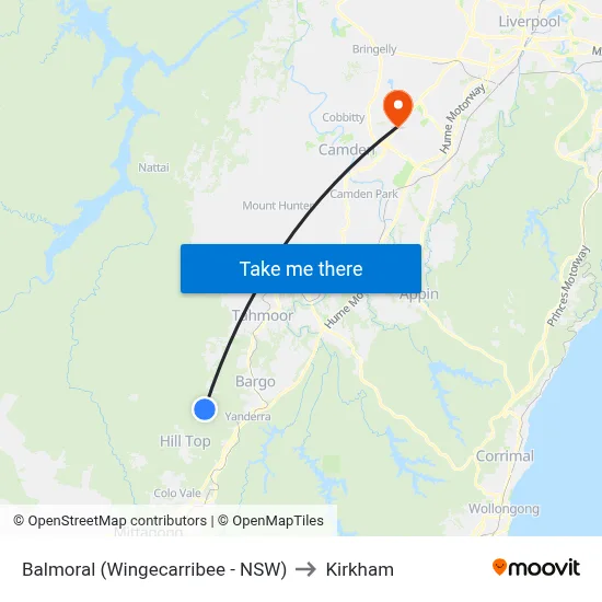 Balmoral (Wingecarribee - NSW) to Kirkham map