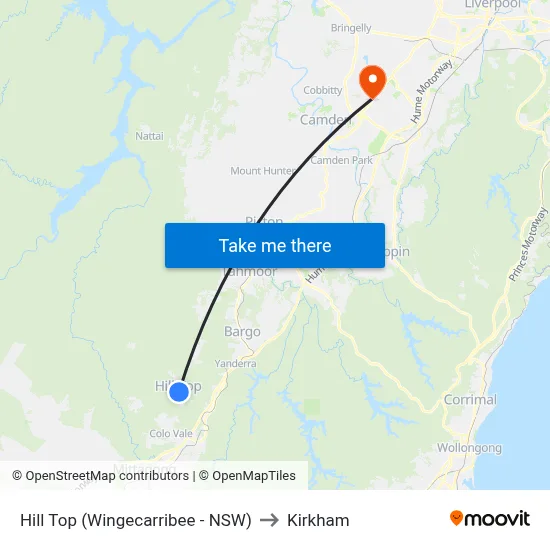 Hill Top (Wingecarribee - NSW) to Kirkham map