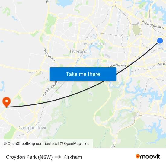 Croydon Park (NSW) to Kirkham map