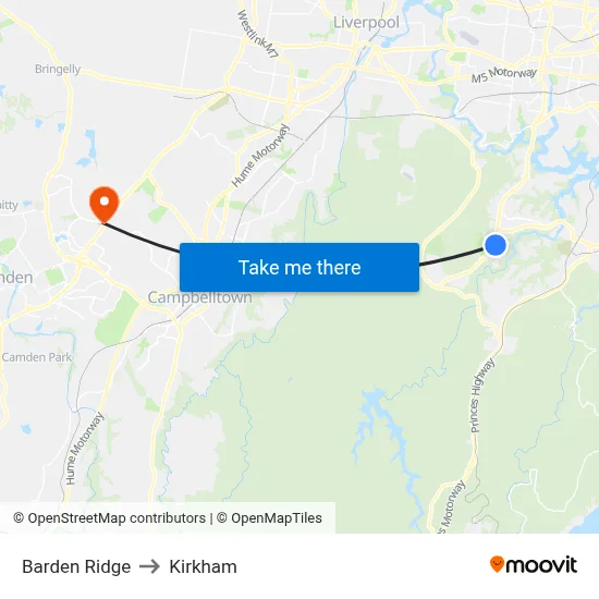 Barden Ridge to Kirkham map