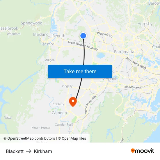 Blackett to Kirkham map