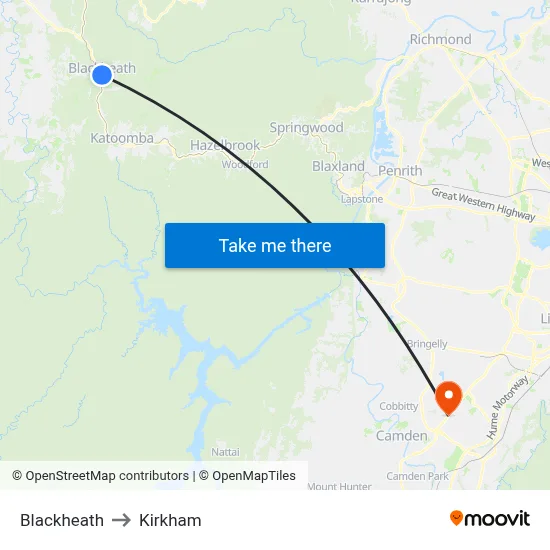 Blackheath to Kirkham map