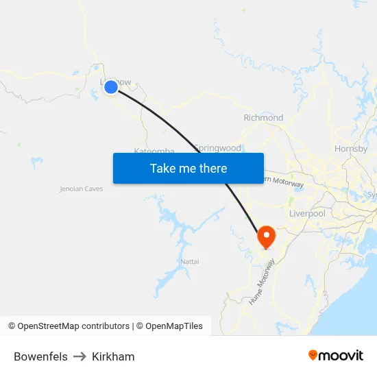 Bowenfels to Kirkham map