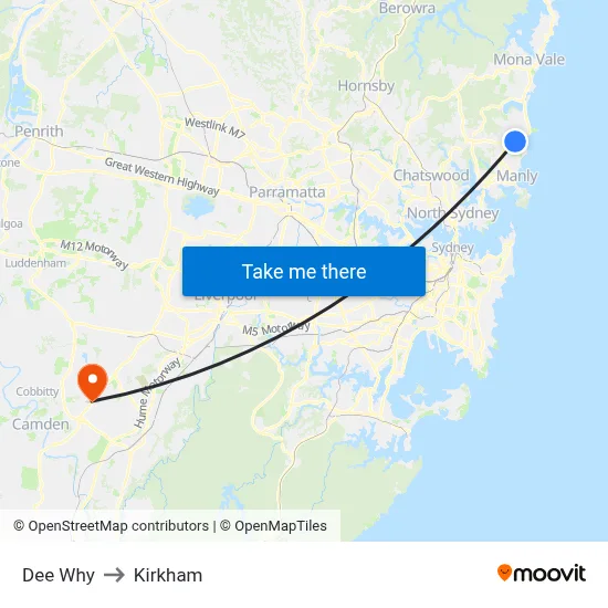Dee Why to Kirkham map