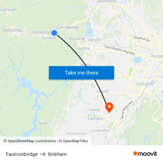 Faulconbridge to Kirkham map