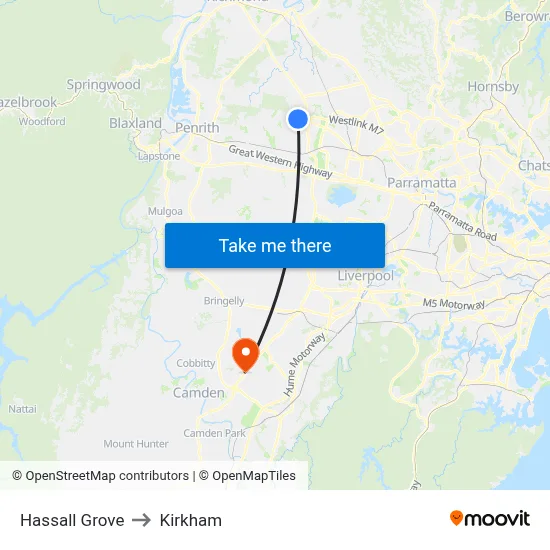 Hassall Grove to Kirkham map
