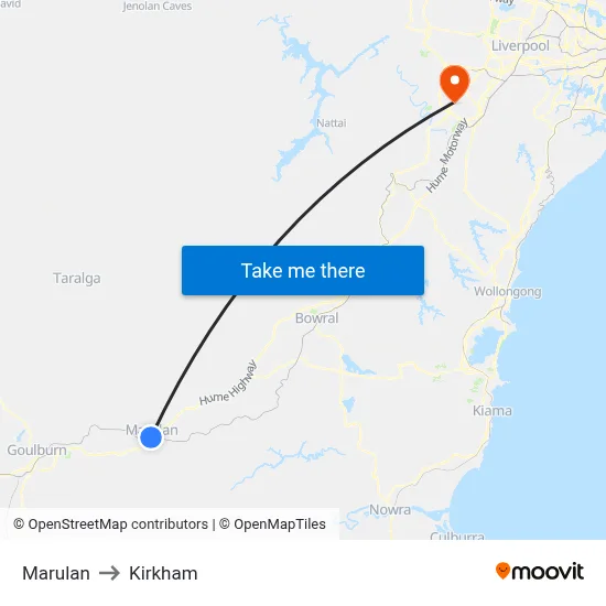 Marulan to Kirkham map