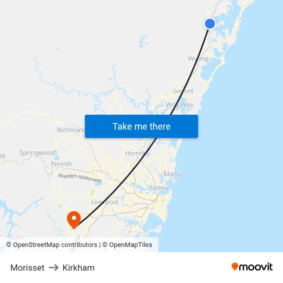 Morisset to Kirkham map