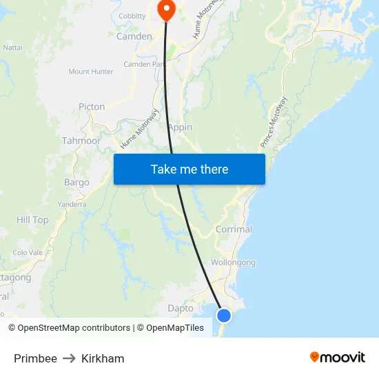 Primbee to Kirkham map