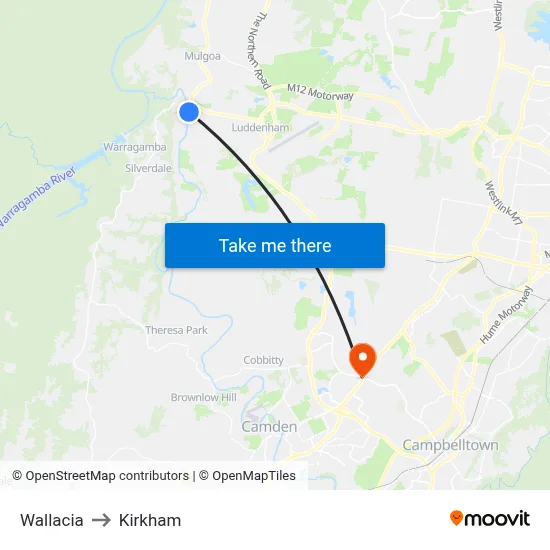 Wallacia to Kirkham map