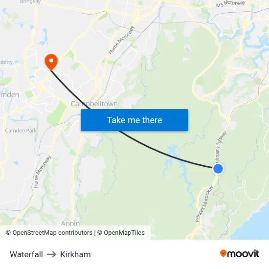 Waterfall to Kirkham map