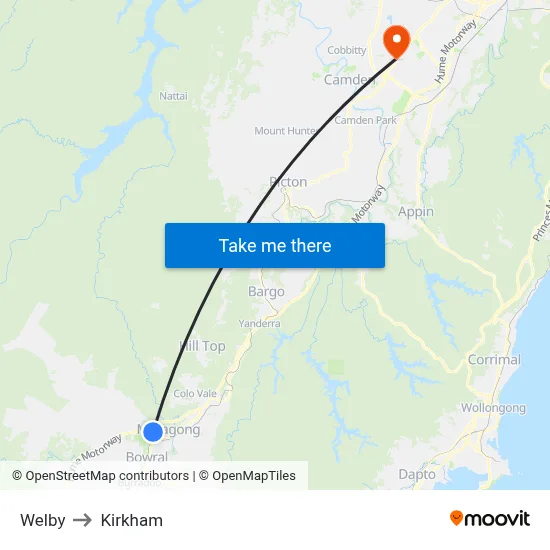 Welby to Kirkham map