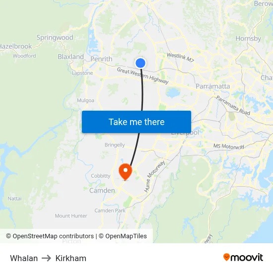 Whalan to Kirkham map