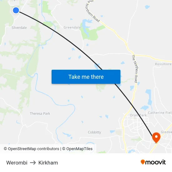 Werombi to Kirkham map
