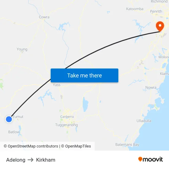 Adelong to Kirkham map