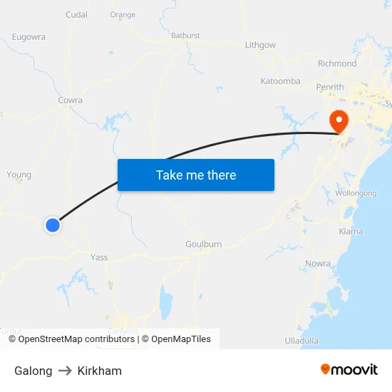 Galong to Kirkham map