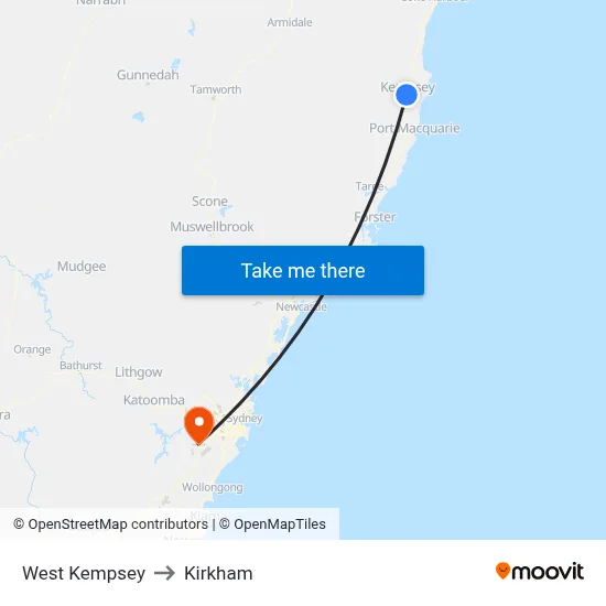 West Kempsey to Kirkham map