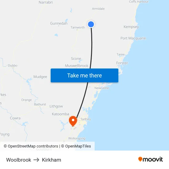 Woolbrook to Kirkham map