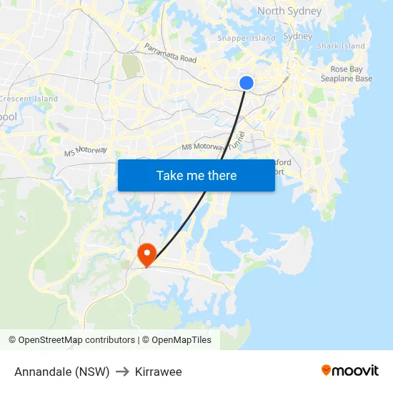 Annandale (NSW) to Kirrawee map