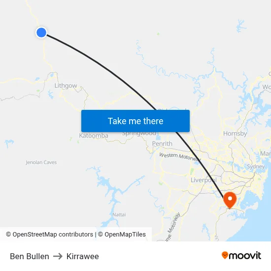 Ben Bullen to Kirrawee map