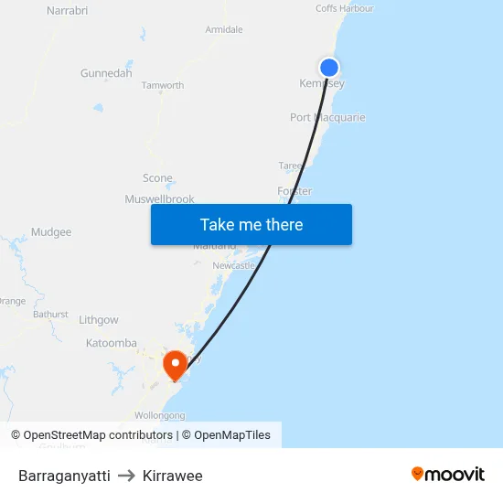 Barraganyatti to Kirrawee map