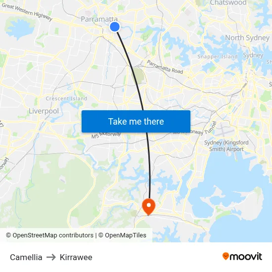 Camellia to Kirrawee map