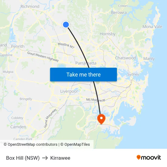 Box Hill (NSW) to Kirrawee map