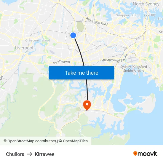 Chullora to Kirrawee map